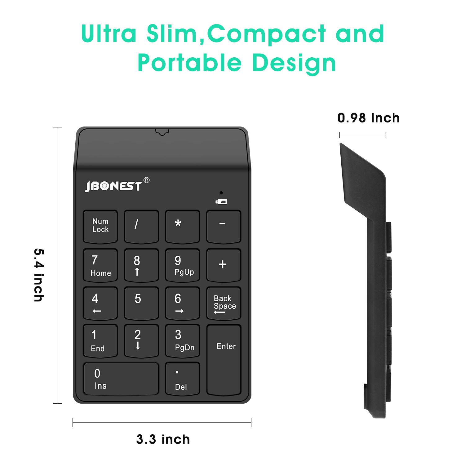 Wireless Numeric Keypad 18Keys Portable Number Numpad With 2.4G Mini
