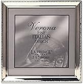Lawrence Frames 11655 Polished Silver Plate 5x5 Picture Frame - Bead Border Design