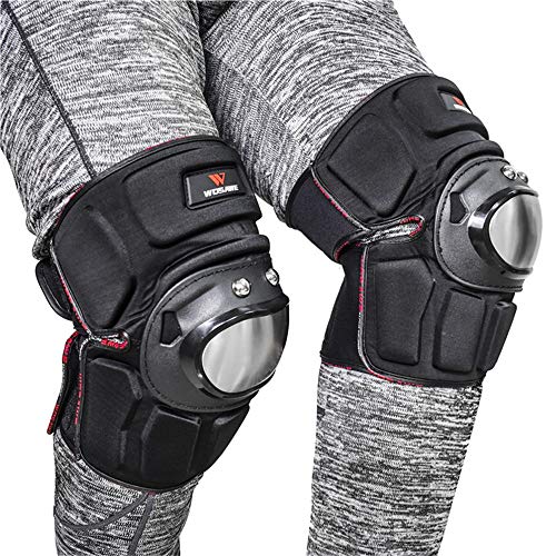 1 Pair Knee Pads Stainless Steel Motorcycle Motocross Racing Protective Gear Protector Guards Sports Armor Kit - Thumbnail 2