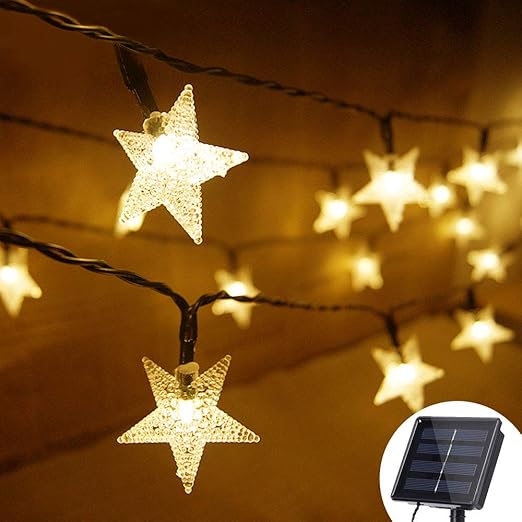 Grezea Solar Star String Lights 21ft 50 Led 8 Modes Solar Powered