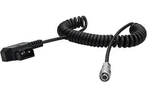 ANDYCINE Coiled D-Tap to BMPCC 4K 6K 6K PrO Weipu Power Cable for Blackmagic Pocket Cinema Camera 4K 6K 6KPro and V Mount Gold Mount Battery D Type P Type