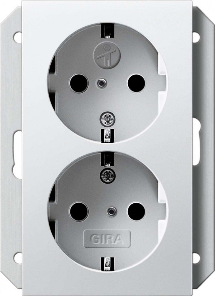 GIRA 273103 Double SCHUKO PLUG SOCKET Child For 1-Way Socket System 55 pure white