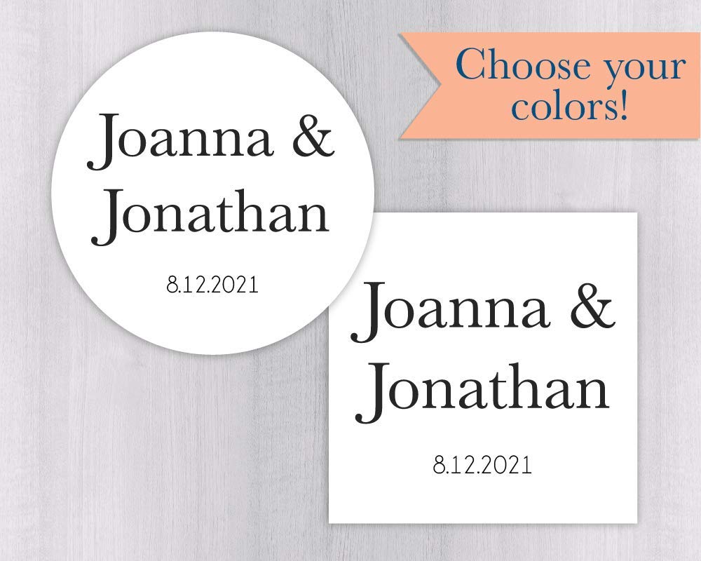 Wedding Stickers, Names and Date Wedding Sticker, Wedding