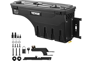 VEVOR Truck Bed Storage Box, Swing Case Fits Ford F-150 2015-2021, Passenger Side, Lockable Wheel Well Tool Box with Password