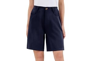 Rasutina Wide Leg Bermuda Shorts for Women Summer Long Shorts Knee Length Ladies Bermuda Shorts High Waisted