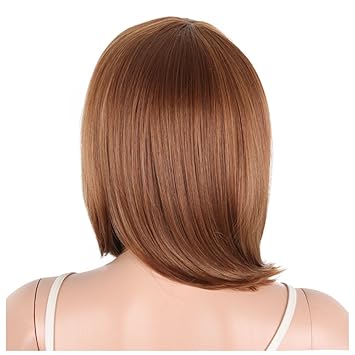 Brown Chikamika Short Bob Wig 12 Straight Heat Resistant Brown