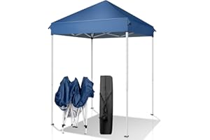 Outvita 5x5 Pop Up Canopy Tent, Ez Up Outdoor Canopy Tent Instant Shelter with Carry Bag Straight Legs Patio Balcony Porch Backyard Garden