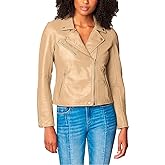 [BLANKNYC] Womens Luxury Clothing Semi Fitted Vegan Leather Motorcycle Jacket