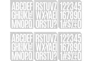 Jiepuxiter 396 Pcs Vinyl Letter Number Stickers,18 Sheets Self-Adhesive Alphabet Stickers, Waterproof Mailbox Number Sticker Letters for Mailbox, Door, Windows, Cars, Boats, Address (White, 3 inch)