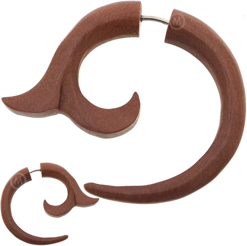 00g 0g 00 0 gauge ear plug tunnels Fake Spiral ear plug