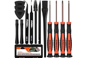 Cleaning & Opening Repair Kit for PS5 PS4 PS3,TEKPREM 14 in 1 Screwdriver Set with T9 Torx Screwdriver & PH00,Ph0,Ph1 Phillips Screwdrivers,Brushes,Tweezers for Sony Playstation 5/4/3 & Controller