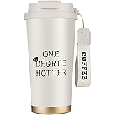Graduation Gifts for Her, Him - 18 oz Insulated One Degree Hotter Mug - 2026 Funny College, Masters Degree, Phd Graduation Gifts for Women Men - mugs gift, Stainless Steel Travel Cup with Lid & Straw
