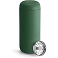 Fellow 16 oz Carter Move Travel Mug - Vacuum-Insulated Stainless Steel Travel Coffee Mug - Coffee Tumbler with Ceramic Interior and Splash Guard - Cargo Green