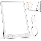 Fitfirst Light Lamp, 10000 Lux Sun Lamp, Gift for Women, 3 Color Temperature, 4 Brightness Levels, 15-60min Timer, Touch Control LED Lamp for Indoor/Office with Adapter