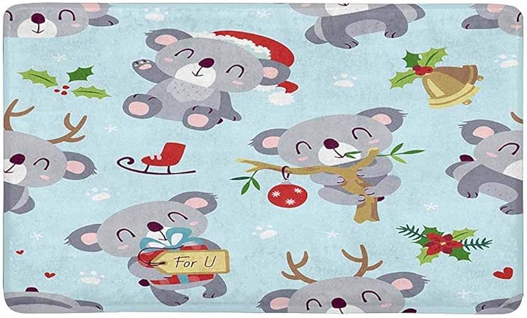 Immagini Koala Natale.Qinzuisp Tappeto Cartoon Koala Natale Sfondo Blu Cucina 50x80cm Tappeto D Ingresso Interno Decorazioni Per La Casa Zerbino Tappetino Antiscivolo Per Esterni Personalizzato Amazon It Casa E Cucina