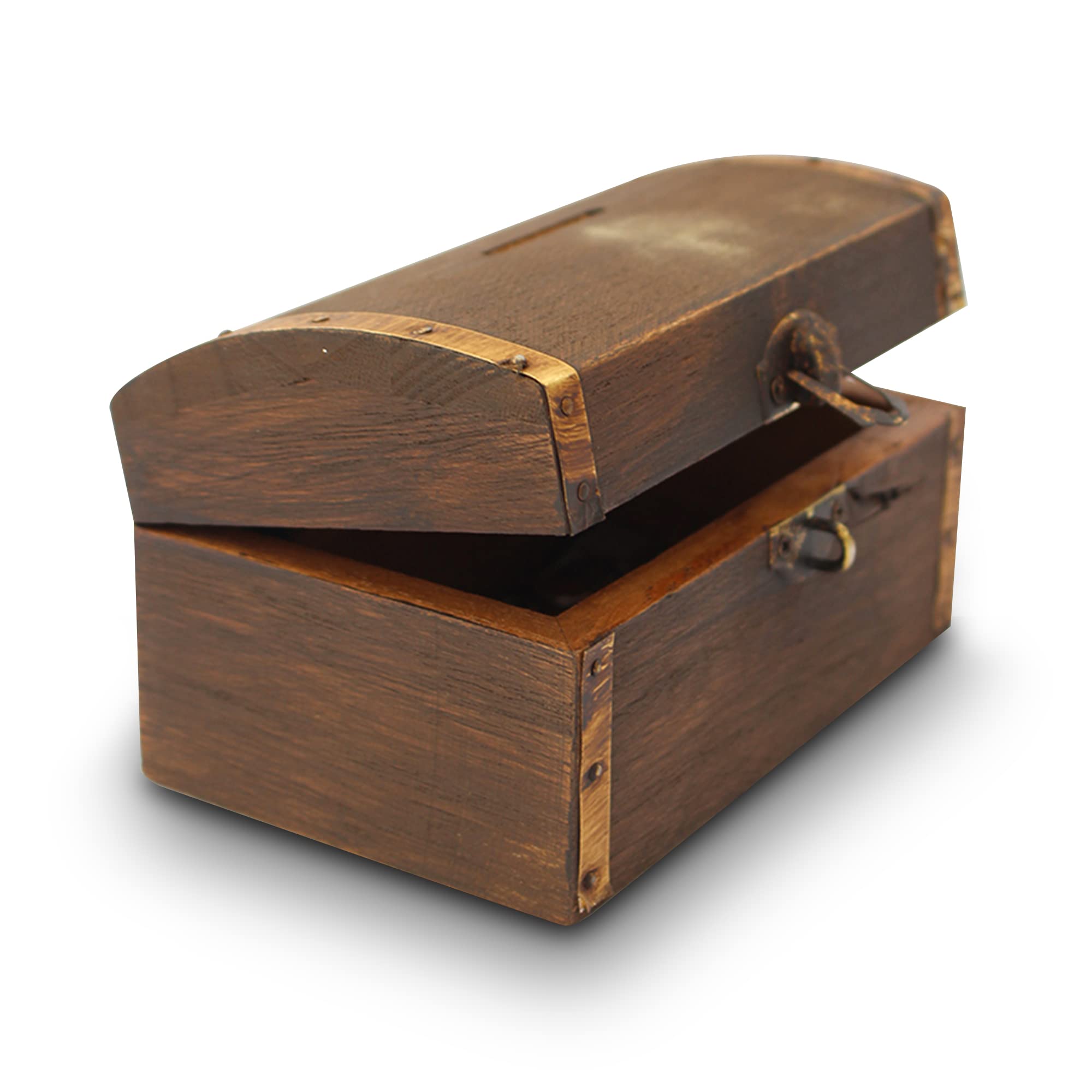 TREASURE CHEST REAL WOODEN MONEY BOX | Honesty Box | Swear Box | Treasure Chest | Wedding Table Box | Party Bag Box | Gift Box | Padlock Included | Lined Box for Protection of Treasure Inside
