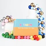 ASTARON 32 Pcs Foam Ball Cake Topper Decorations Brown Gold Mix Sizes Party view 8