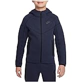 Nike Sportswear Tech Fleece Big Kids' (Boys') Full-Zip Hoodie (FD3285-473, Obsidian Heather/Black/Black) Size X-Small