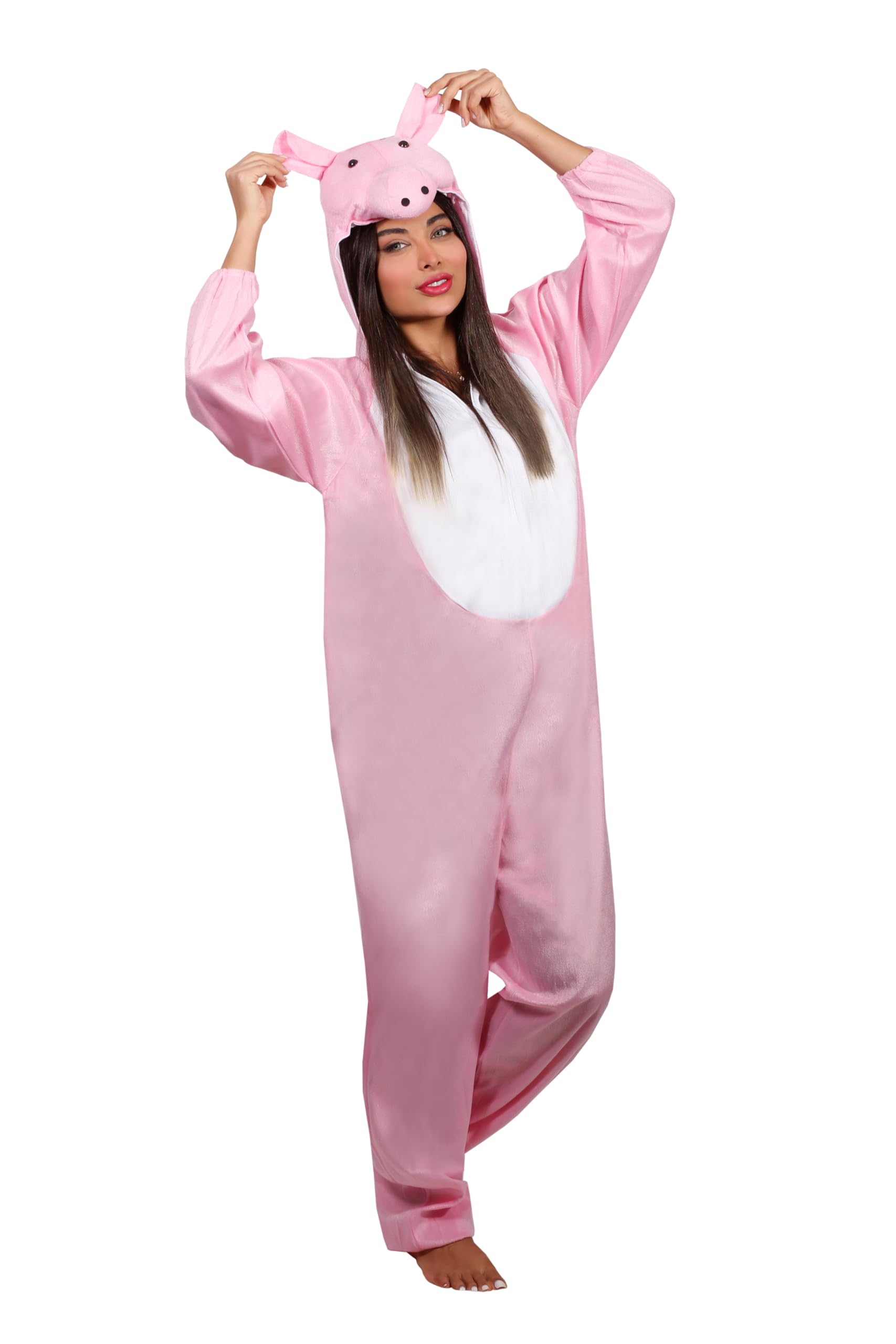 Matissa Adult Animal Costumes Unisex Pajamas Fancy Dress Outfit Cosplay, L, Pig