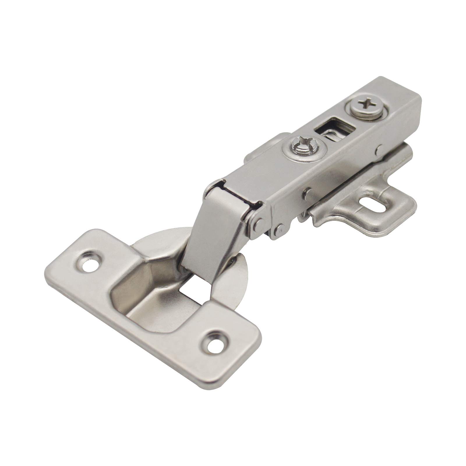 PinLin 10 Pack 105 Degree Soft Close Kitchen Cabinet Hinge 35mm Plate Full Overlay Cupboard Door Hinges, Screws Included