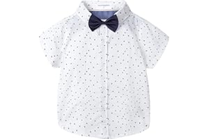 Mud Kingdom Little Boys Dress Shirts Short Sleeve Cute Summer