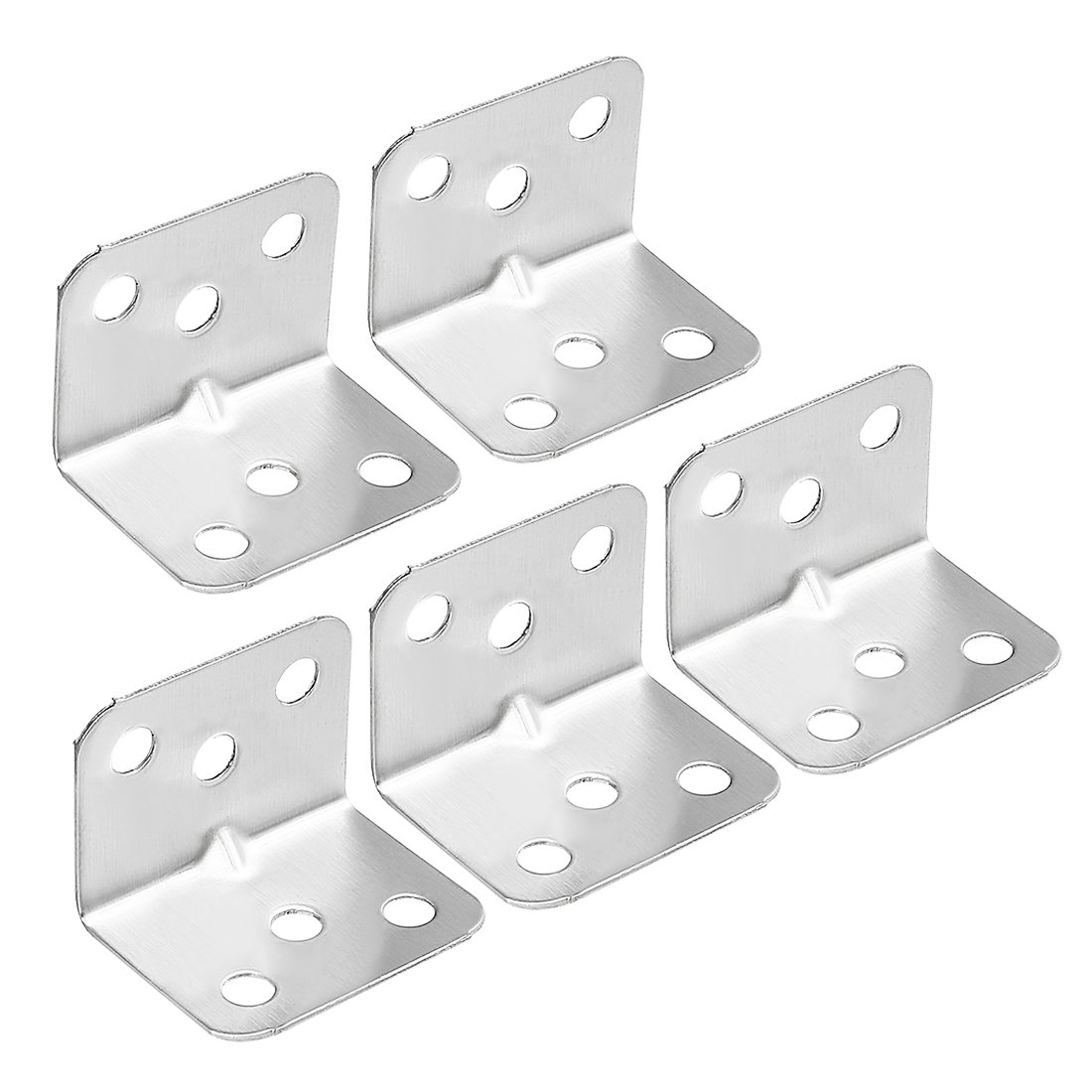 Sourcingmap Stainless Steel Shelves Corner Brace 28mmx28mmx36mm, Joint L Shape Right Angle Corner Fastener Joints Support Bracket, Pack of 5