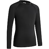 HYCOPROT Boys Youth Compression Shirt Kids Long Sleeve Undershirt Athletic Shirts Quick Dry Baselayer for Football Baseball