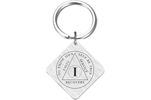 BAZLJY 1 Year Sobriety Gifts for Women Men - 1 Year Sober Keychain - 1 Year Chip Sober - 1st Sobriety
