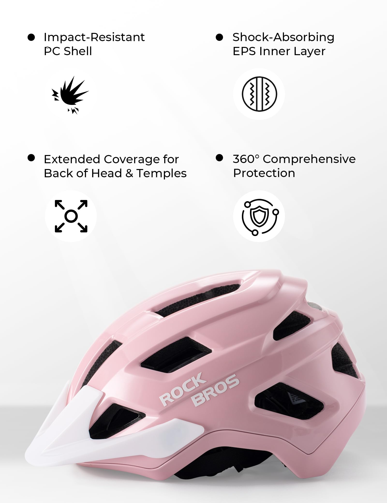 ROCKBROS Fahrradhelm für Jugendliche, Kinderhelm mit Abnehmenbarem Visier 2