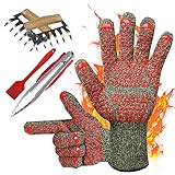 BBQ Accessories - Bear Claws-Kitchen Tongs-Basting Brush-Grill Gloves 932℉ Extreme High Heat Resistant Oven / Cooking Gloves Super Value Of Four Barbecue Accessories