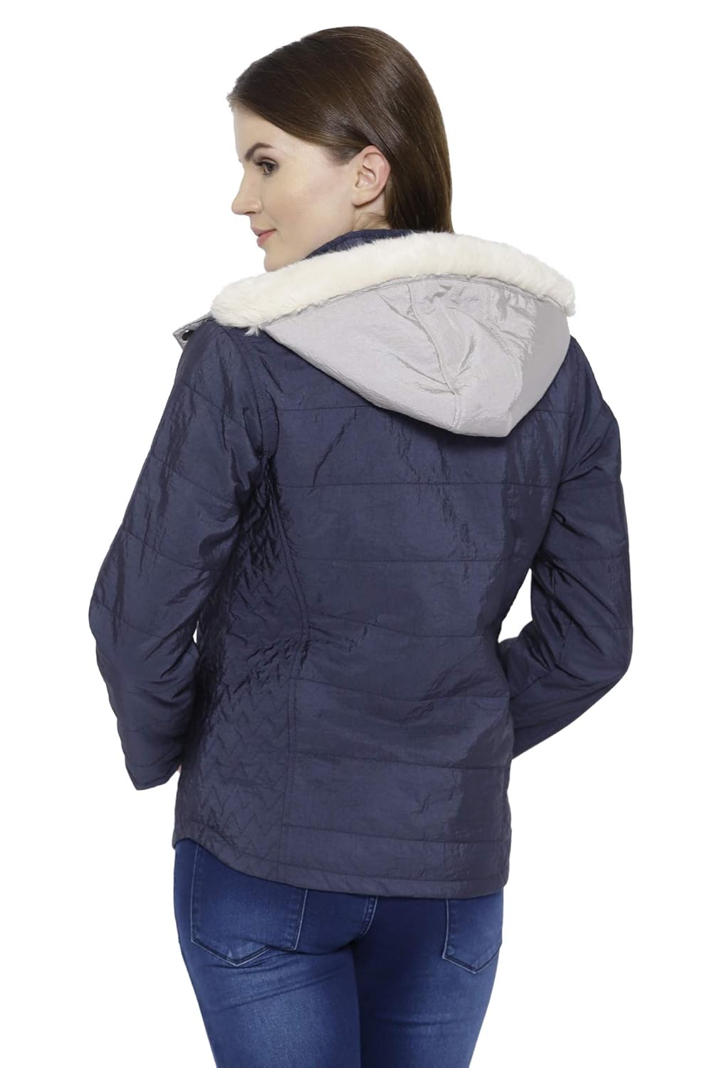 jump usa women puffer jacket with hoodie