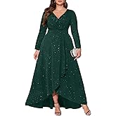 Pinup Fashion Plus Size Formal Dresses - Evening Gowns Wedding Guest Gala Prom Glitter Long Dress with Slit
