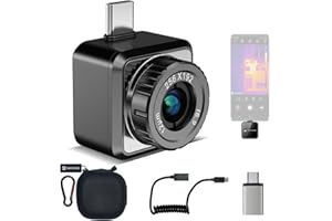 HIKMICRO Mini2Plus Thermal Camera USB C, 256 x 192 IR Resolution, Thermal Imaging Camera Android 25Hz Refresh Rate, Manual Focus, Thermal Imager 49,152 Pixels, -4°F to 622°F(not for iPhone)