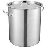 VEVOR 18/8 Stainless Steel Stockpot, 42QT Large Cooking Pots, Multipurpose Cookware Sauce Pot with Composite Base, Heavy Duty Commercial Grade Stock Pot, Sanding Treatment, for Large Groups Events