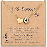 Eioi & Lmnm Gold Softball/Soccer/Volleyball Necklace for Women, Sport Accessories Birthday Christmas Jewelry Gifts for Her 18+2 Inches