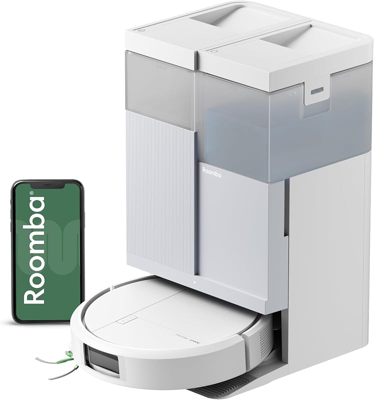 Roomba Plus 416 Saugroboter, AutoWash Basis, selbstreinigende Wischpads, Weiß