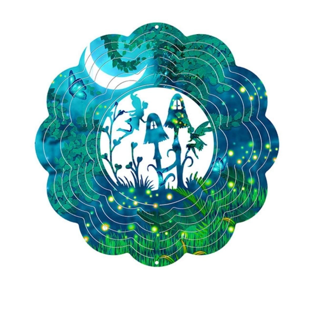 CIM Metal Wind Chime – Rainbow Fairytale Forest – 250 mm – Smooth Rotating Wind Mobile with Brilliant Colours – Includes Hanging – Attractive Room Window and Garden Decoration – Gift Idea