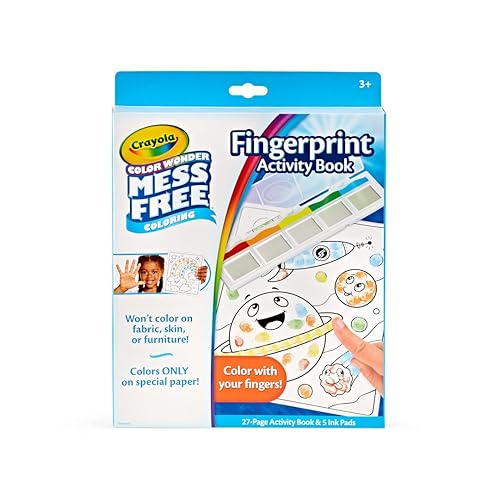 Crayola Color Wonder Mess Free Fingerprint Ink Painting Activity Set, Toddler Finger Painting Alternative, Stocking Stuffers for Kids, Holiday Gifts