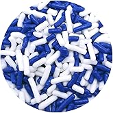 NCS Dark Blue and White Jimmies Edible Sprinkles, 8 ounces - Great for Cupcakes, Cookies, Cakes, Cakes Pops