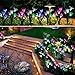 Solar Garden Stake Lights - 2 Pack Outdoor Solar Powered Lights with 8 Lily Flower, Multi-Color Changing LED Solar Decorative Lights for Garden, Patio, Backyard Decor (Purple & White)