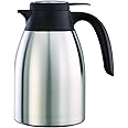 Service Ideas FCC12SS Flow Control Server, Vacuum Insulated Carafe, 1.2 Liter (40.5 Ounces) Stainless Steel/Black