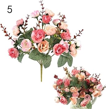 Amazon Achicoo 花束 21輪 ローズ シミュレーション 美しい ロマンチック 雰囲気 ウェディング 結婚式 パーティー 壁 卓上 ベッドルーム 装飾 インテリア 女性 恋人 プレゼント 5ピンク 造花 オンライン通販
