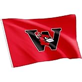 Desert Cactus Wesleyan University WU Flag - 3 x 5 Feet Cardinals Banner, Indoor/Outdoor Durable Fabric, 100% Polyester Design (Style 1)