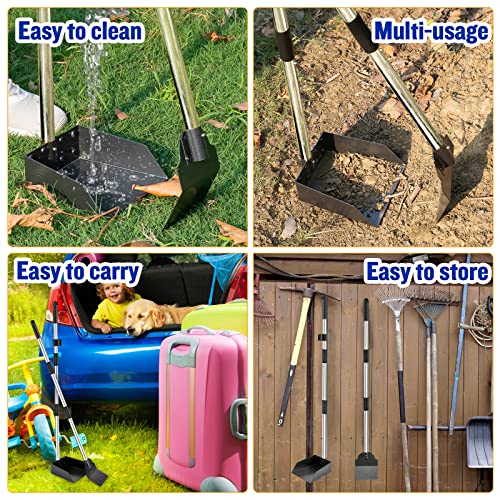 Dog Pooper Scooper,Tray and Spade Set Poop Scooper for Dogs, Adjustable
