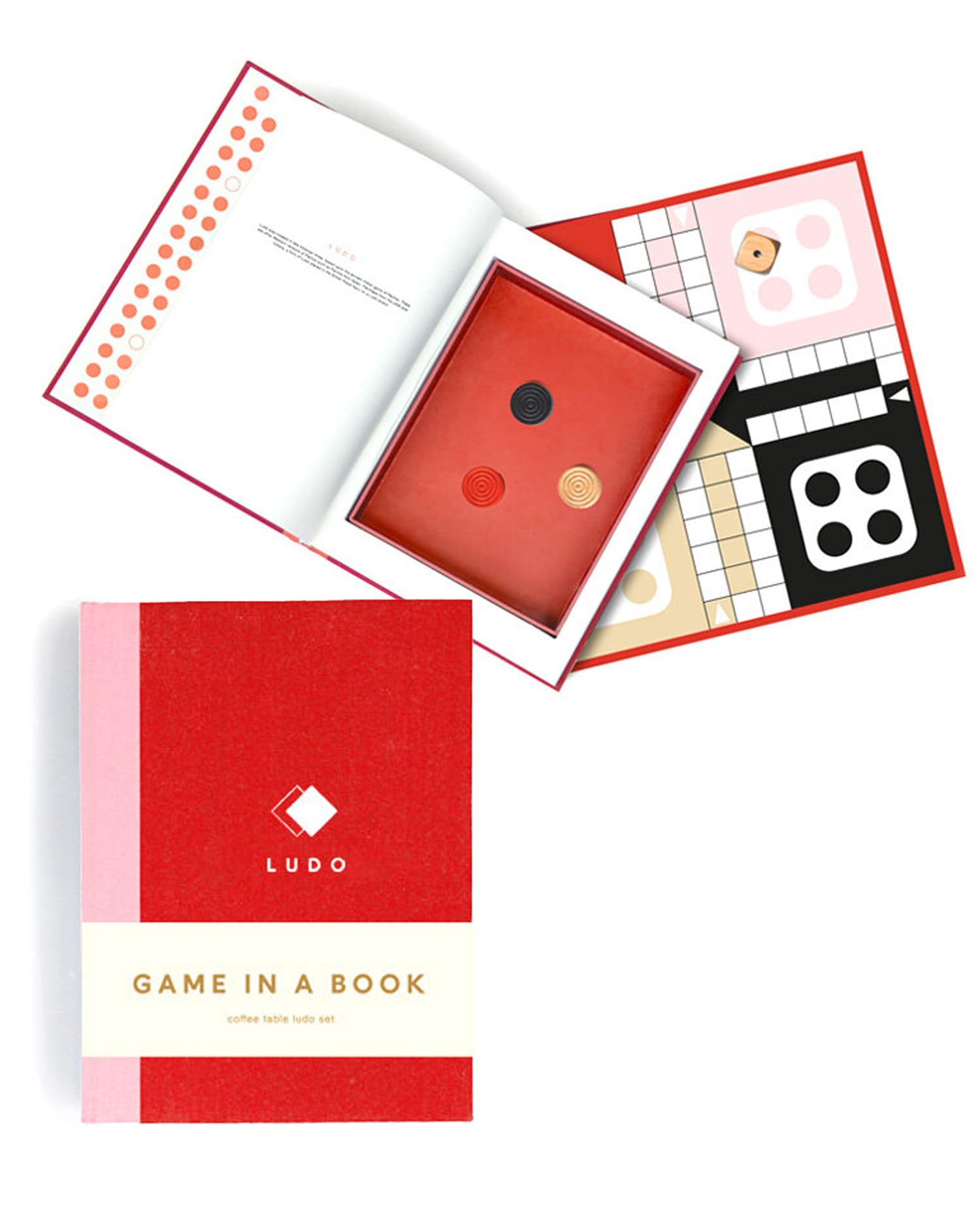Luckies - Ludo Board Game In A Book | Bookshelf Decor & Library Decor | Board Games For Family & 4 Player Games | Classic For Family Night