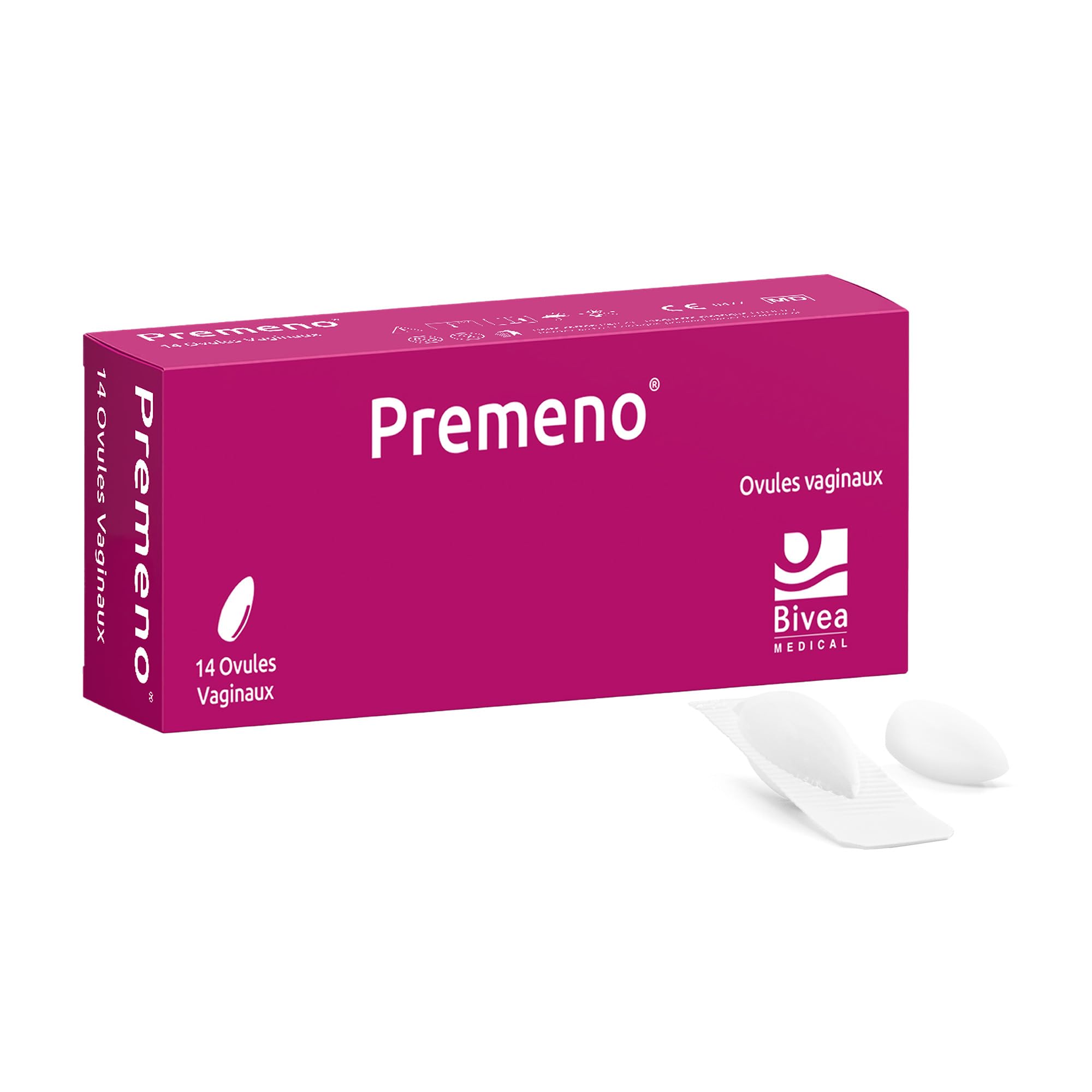 Premeno Duo Vaginal Ovules For Vaginal Rehydration | Pack Includes 10 Vaginal Ovules | Repairs Tissue and Heals Wounds Biocompatible