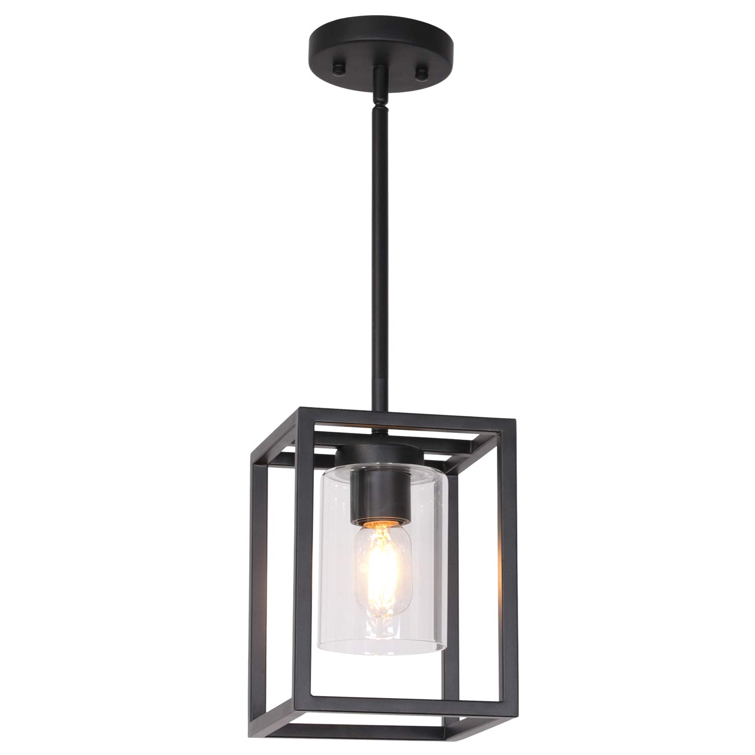 Vinluz 1 Light Farmhouse Pendant Lighting Black Cage Chandelier Glass Shade Contemporary Modern Kitchen Island Lights Fixtures Ceiling Hanging Dining Room Living Room Buy Online In Mongolia At Mongolia Desertcart Com Productid 159061356