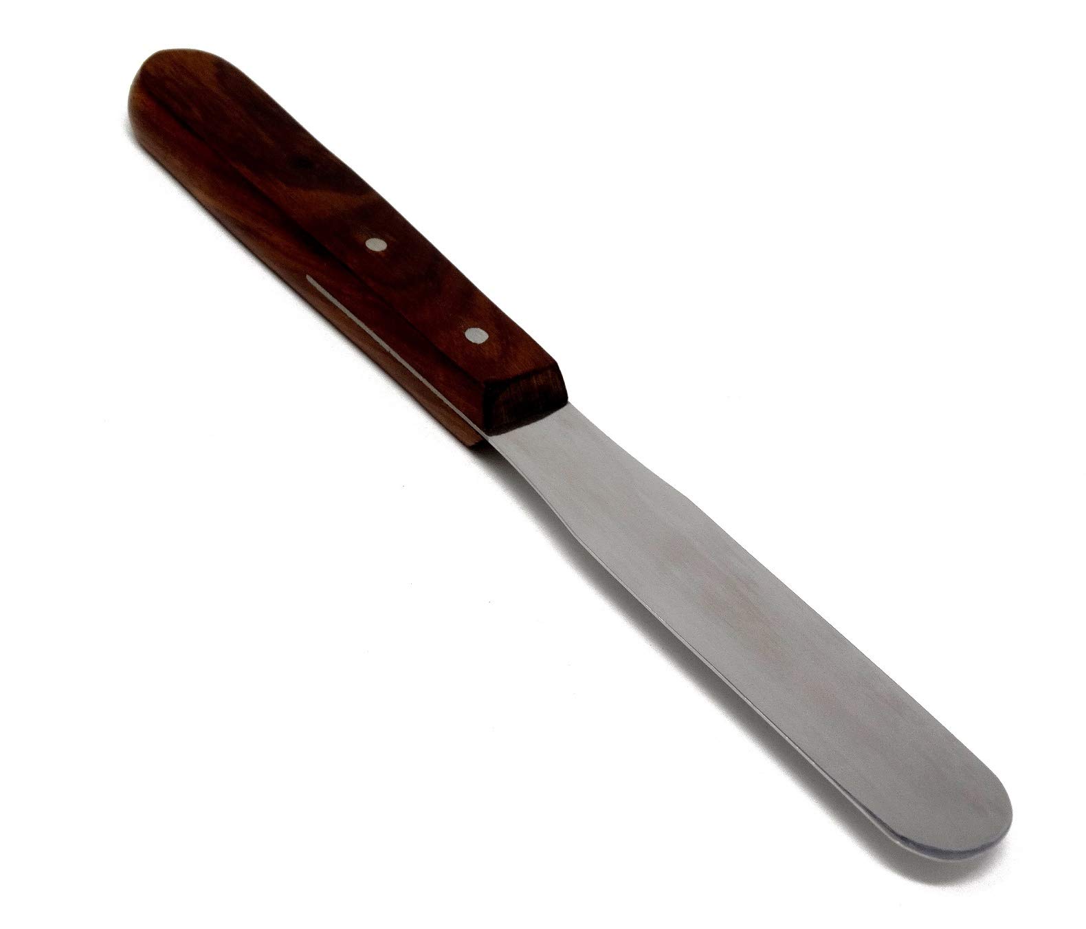 Stainless Steel Lab Spatula with Wooden Handle, 5" Blade, 0.88" Blade Width, 9.08" Total Length