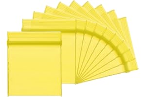 PATIKIL Mini Plastic Bags, (1 x 1.2 Inch, Yellow) (100 Pcs) 7.9 Mil Resealable Poly Bag Mini Zipper Colored Transparent Packi