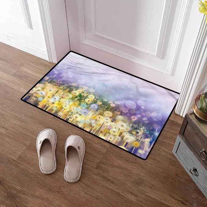 Large Door Mat Flower Pattern Print Front Door Mat Idyllic
